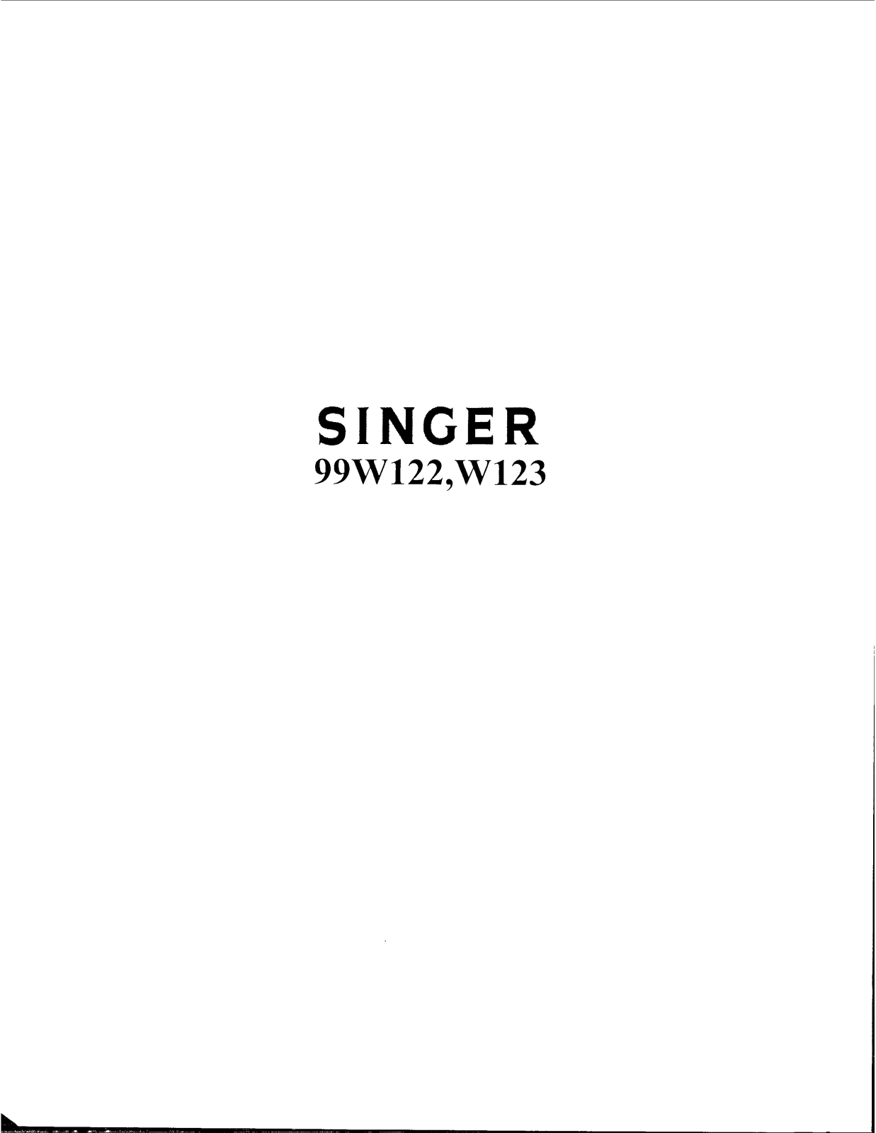 SINGER 99W122, 99W123 Parts List