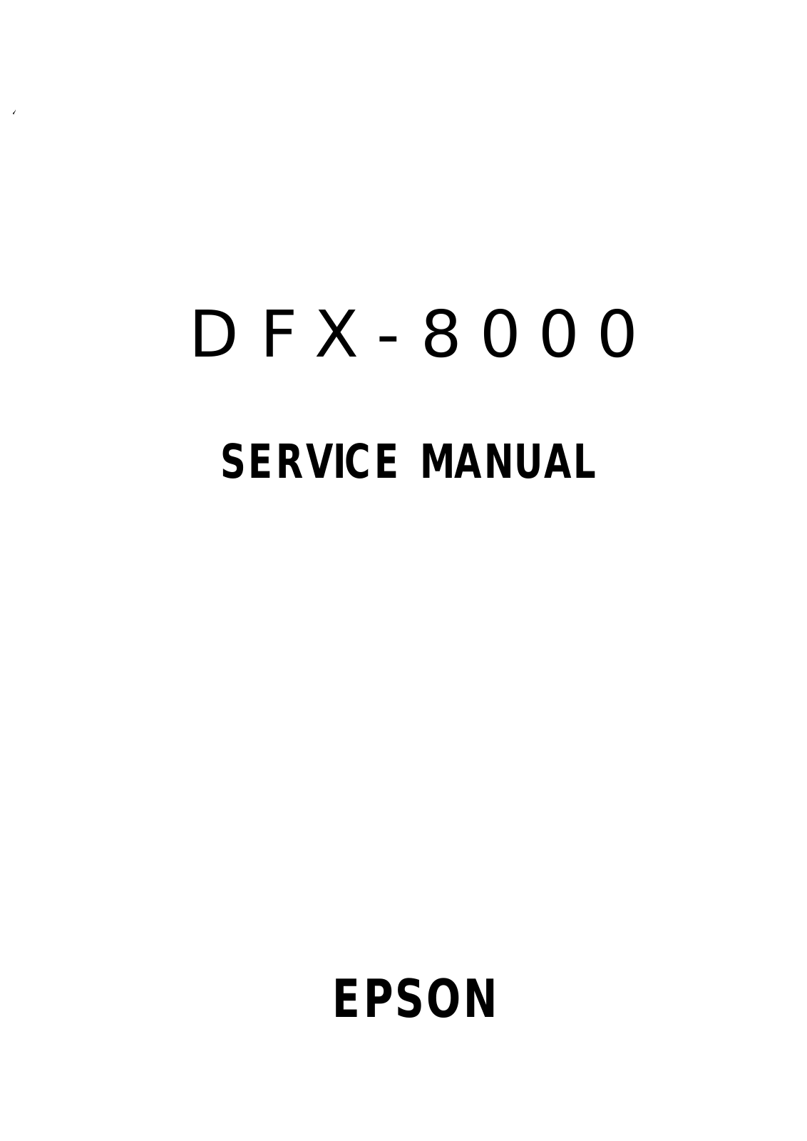 Epson DFX-8000 Service Manual