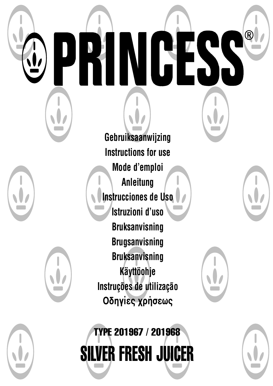 Princess 201967, 201968 User Manual