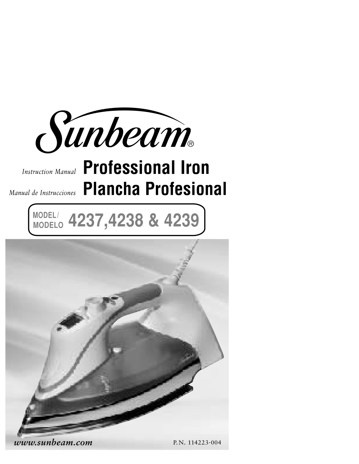 Sunbeam 4239, 4237, 4238 User Manual