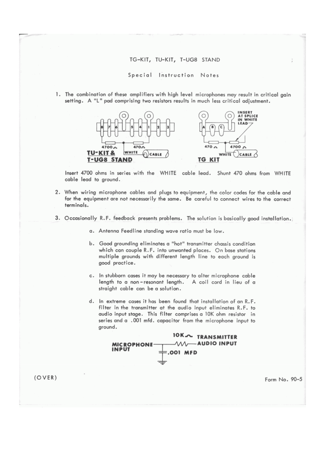 Astatic TG-kit,TU-kit,T-UG8 Specification - ManualMachine.com
