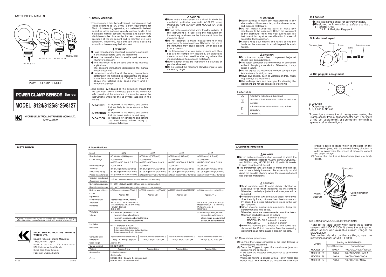 KYORITSU 8127 User Manual