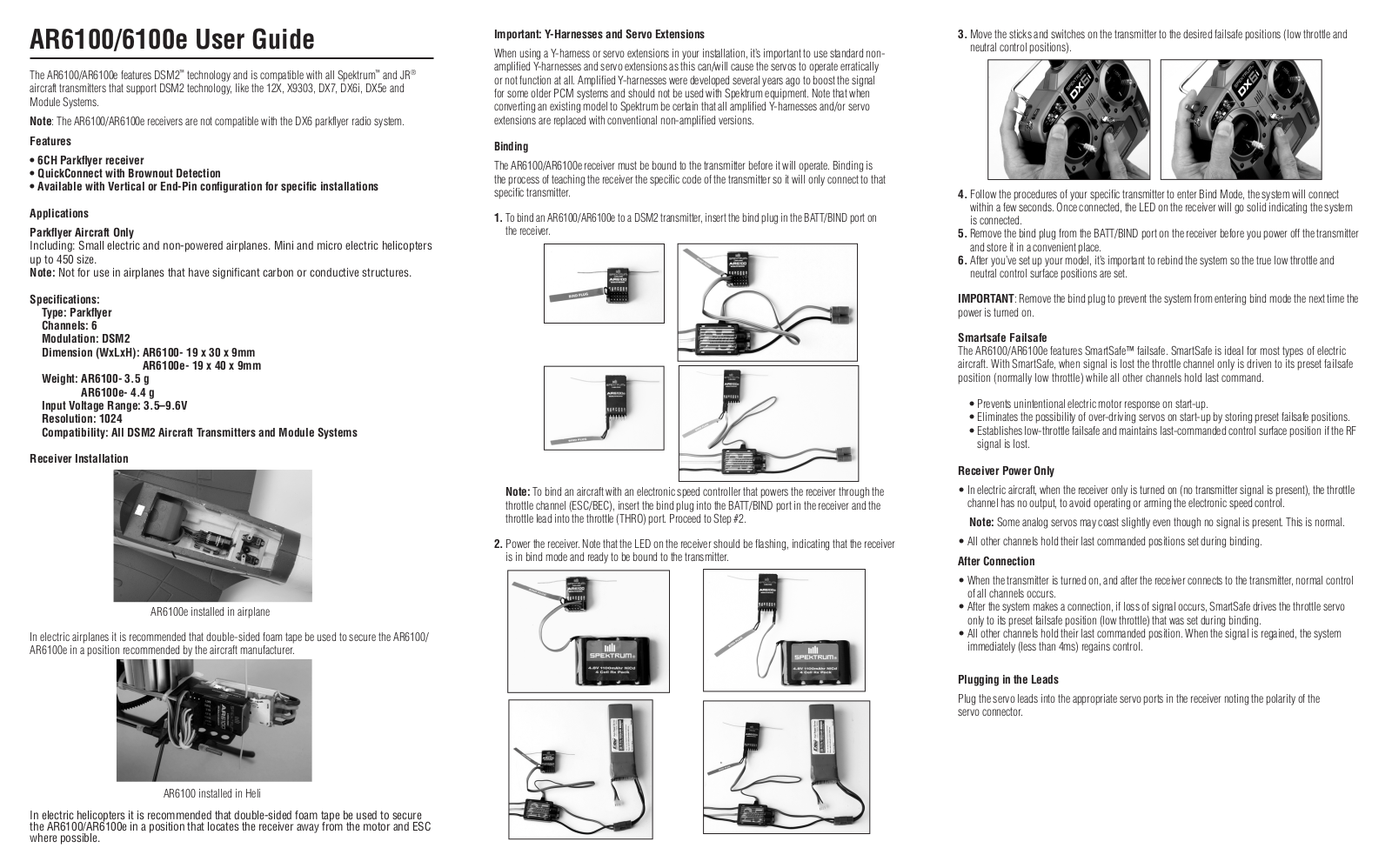 Spektrum SPMAR6100E User Manual