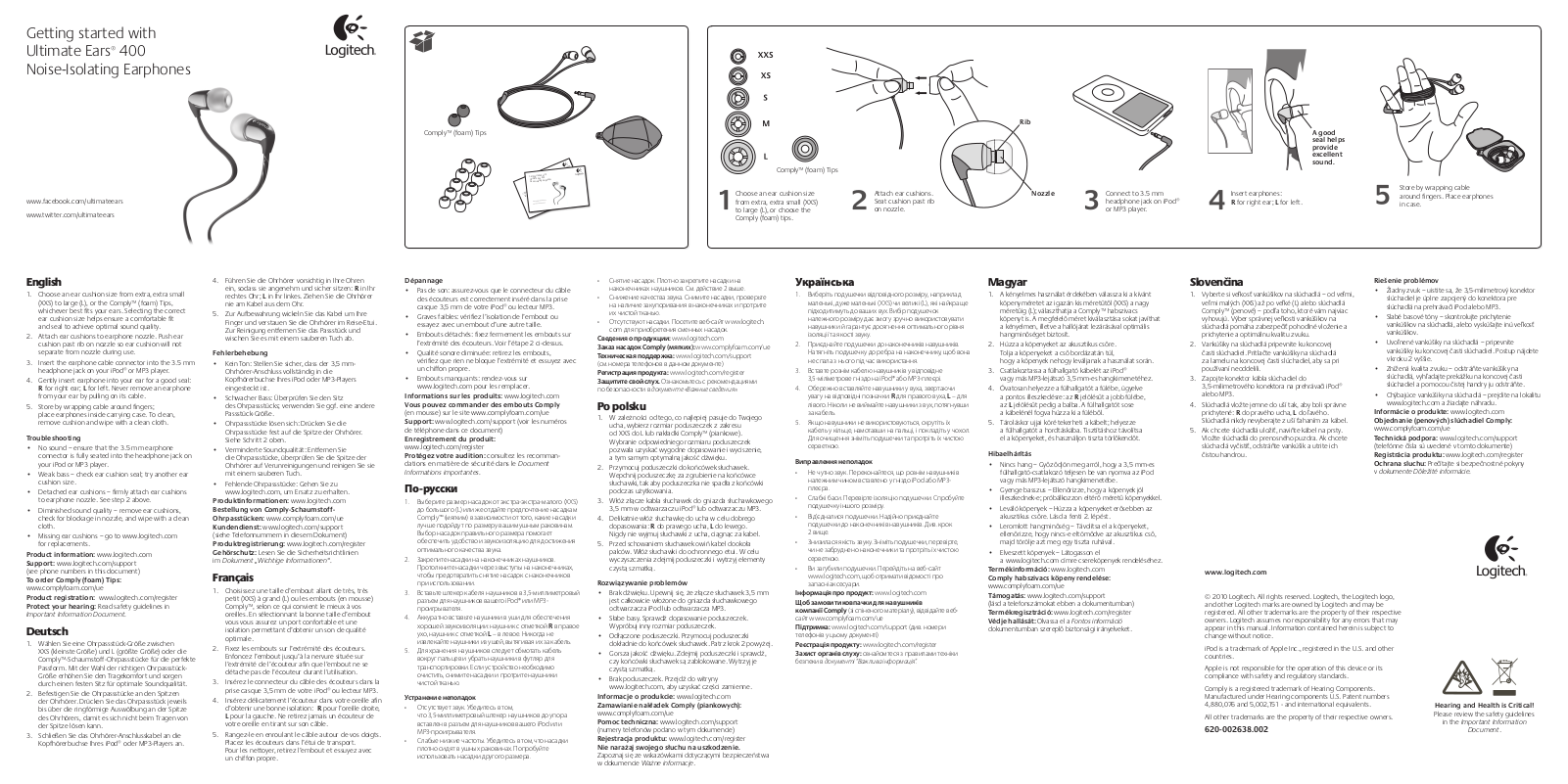 Logitech Ultimate Ears® 400 Getting started