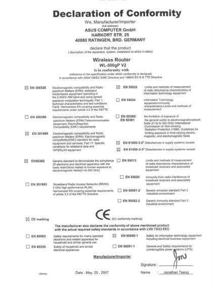 Asus WL-500gP V2 User Manual