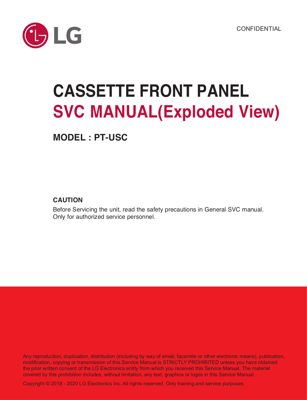 LG PT-USC User Manual