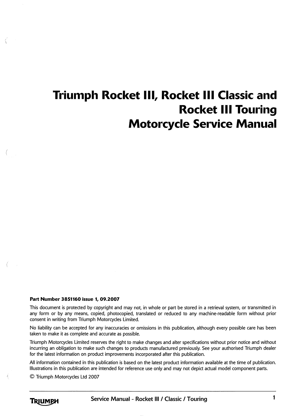 Triumph Rocket III Service Manual