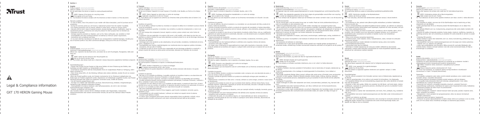 Trust GXT 170 User Manual