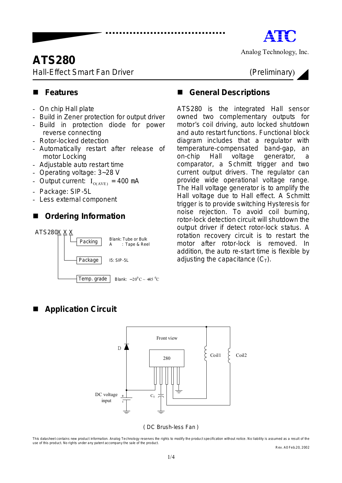 ATC ATS280I5A, ATS280I5 Datasheet