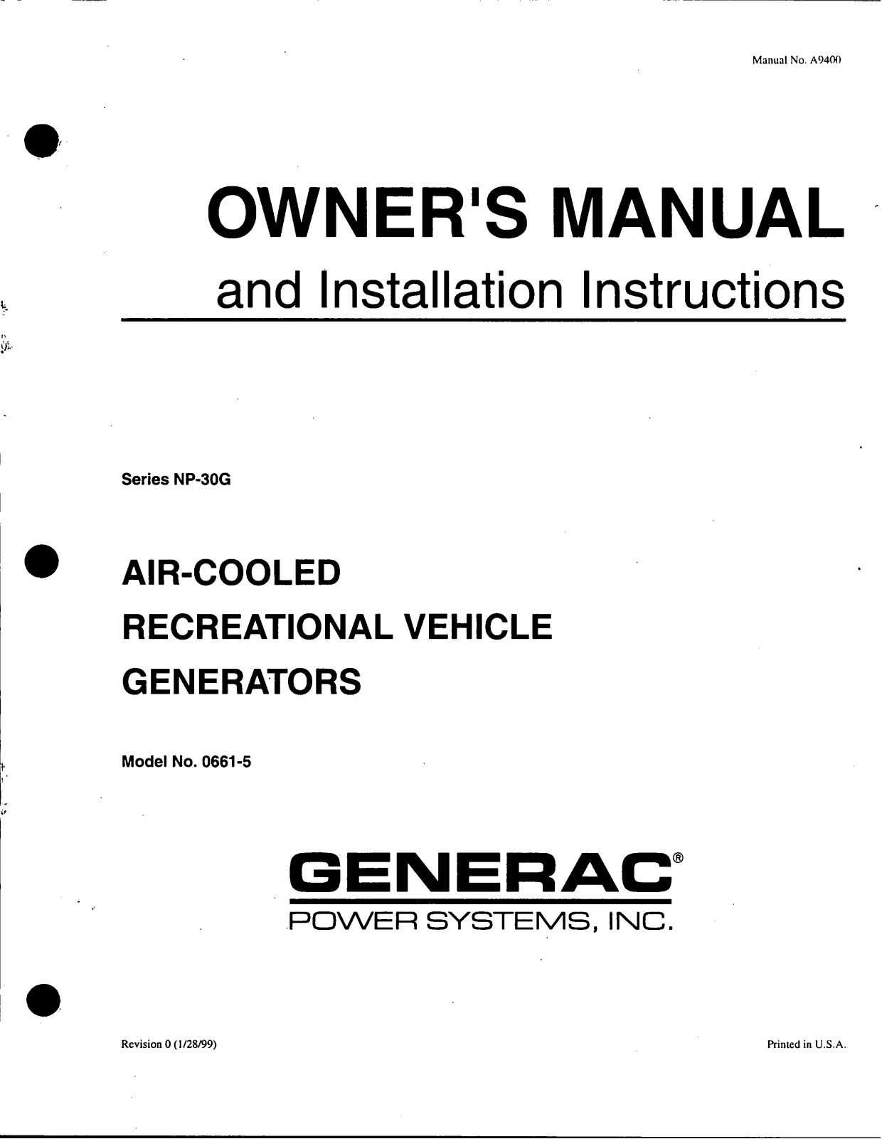 Generac 0661-5 User Manual