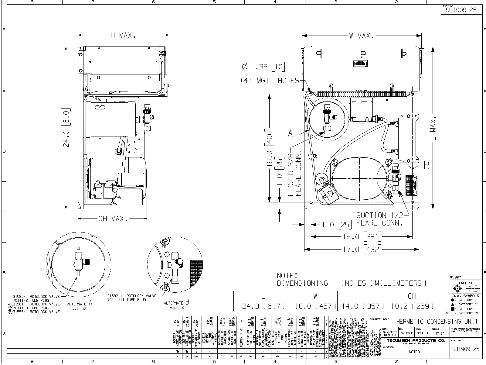 Tecumseh AKA9460ZXAXC, AKA9460ZXDXC, AKA9461EXDXC, AKA9470EXDXC Drawing Data