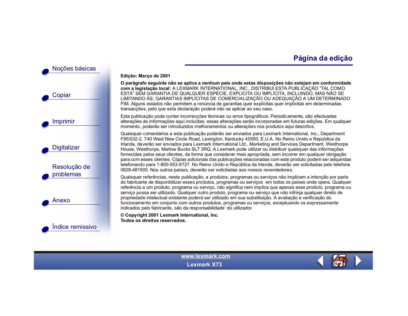 Lexmark X73 User Manual