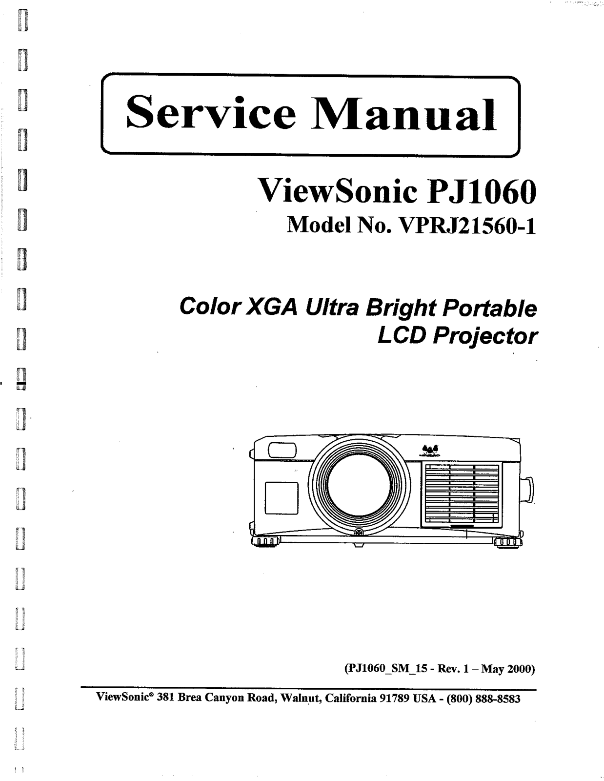 Viewsonic PJ1060-1 Service Manual 1a