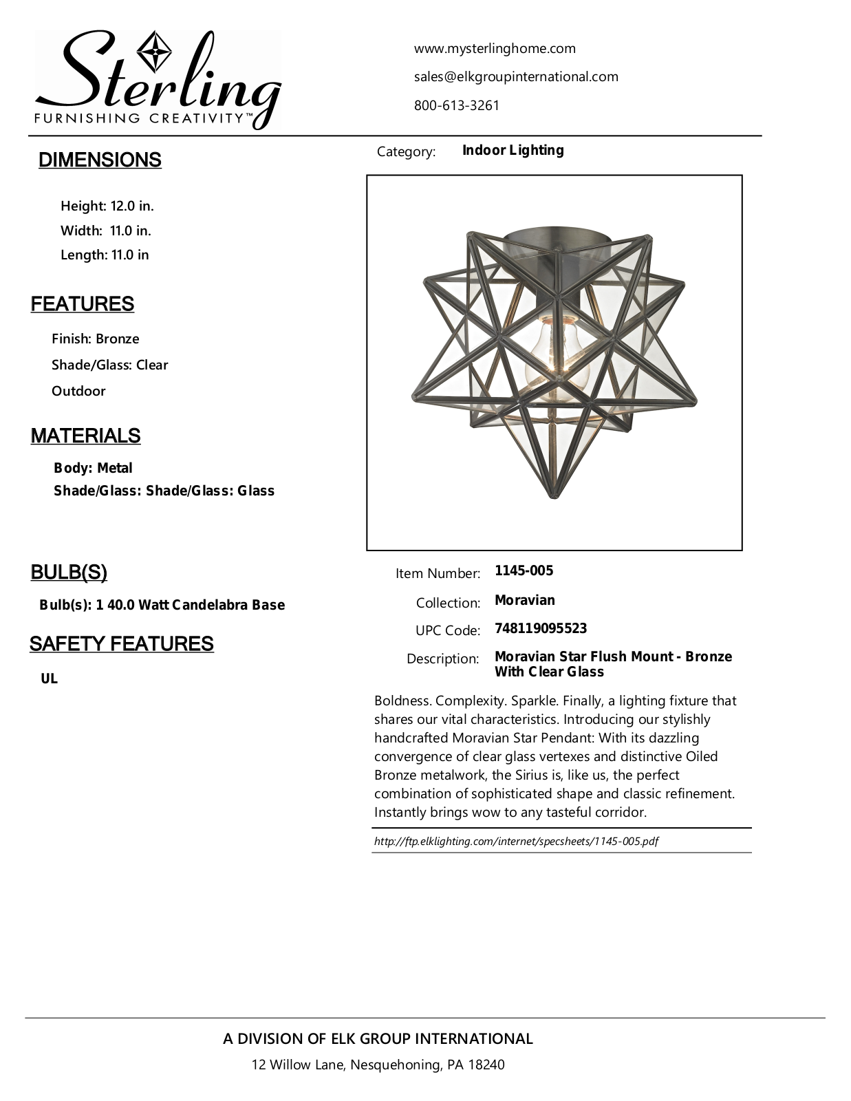 ELK Home 1145005 User Manual