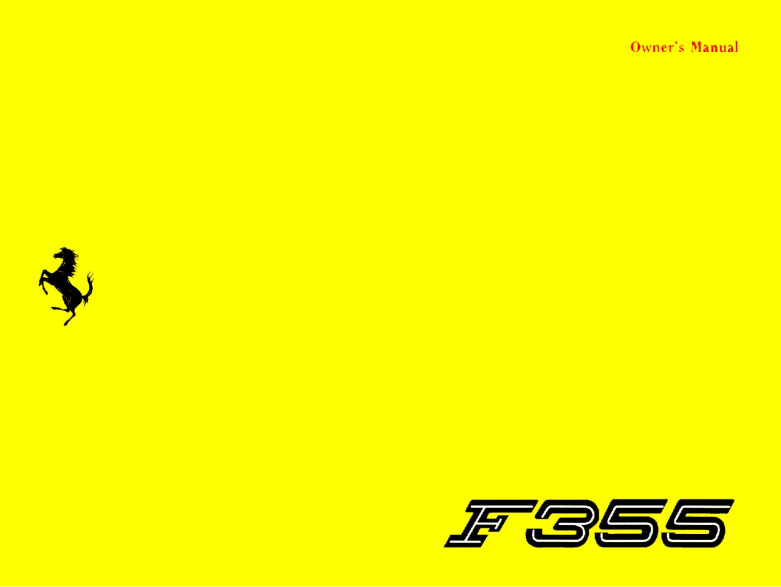 Ferrari F355 1995 User Manual