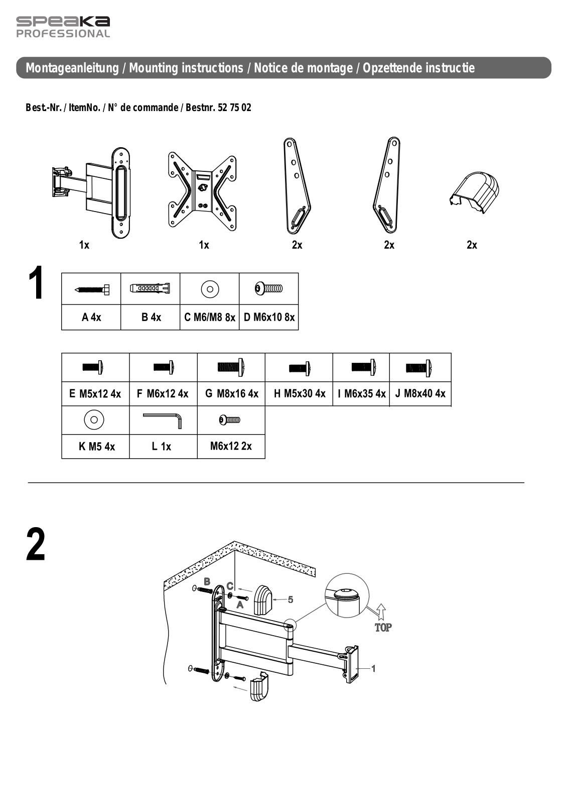 SpeaKa Professional 52 75 02 Instructions