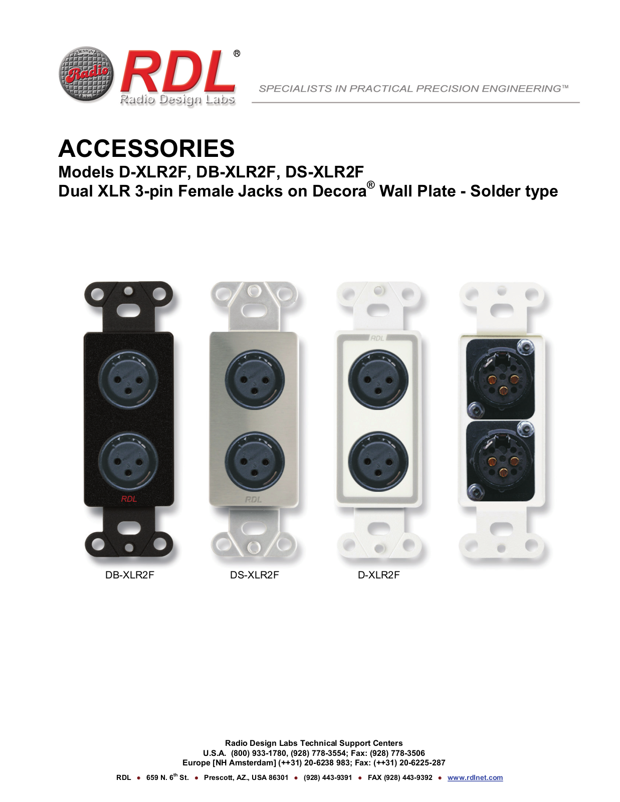 RDL DB-XLR2F Datasheet - ManualMachine.com