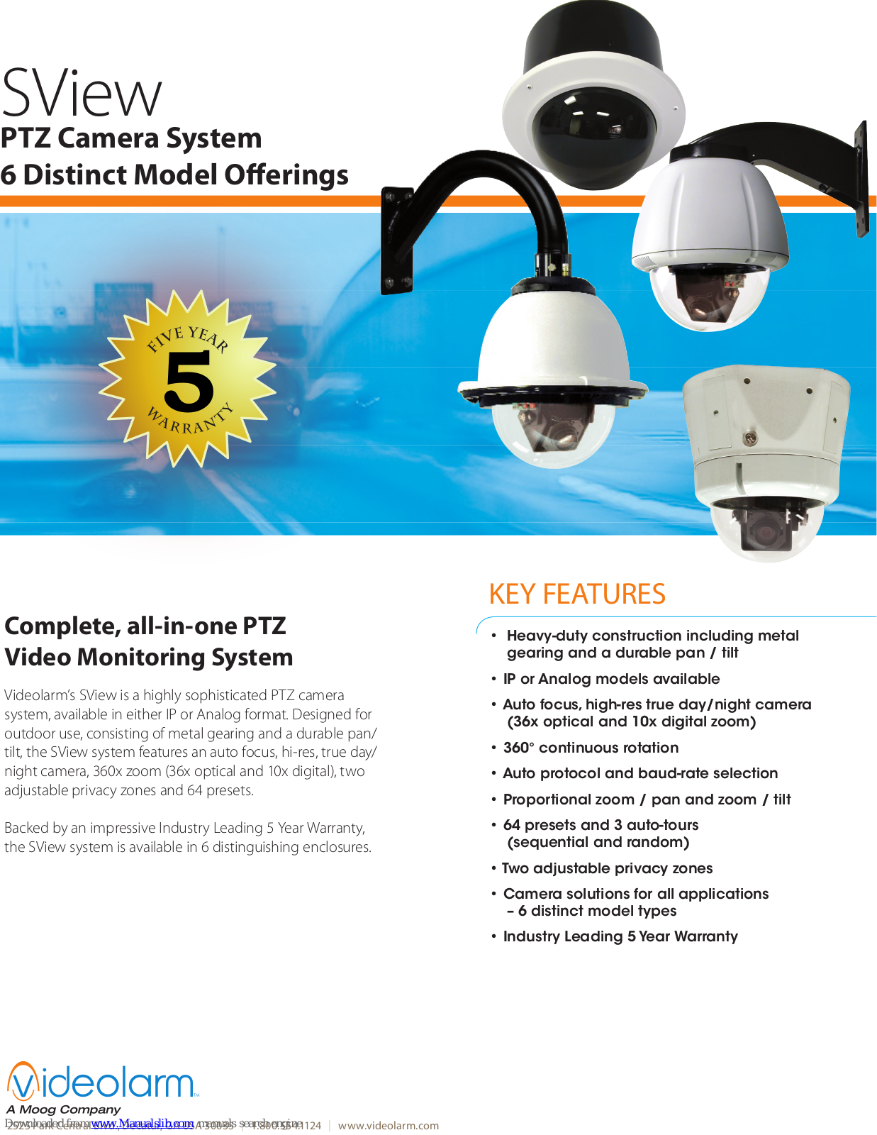 Moog Videolarm SView FDP7C12N-9, SView FDW7CN-3, SView PFD7CN-3, SView RM7TN-3, SM75CN-3 Specifications - ManualMachine.com