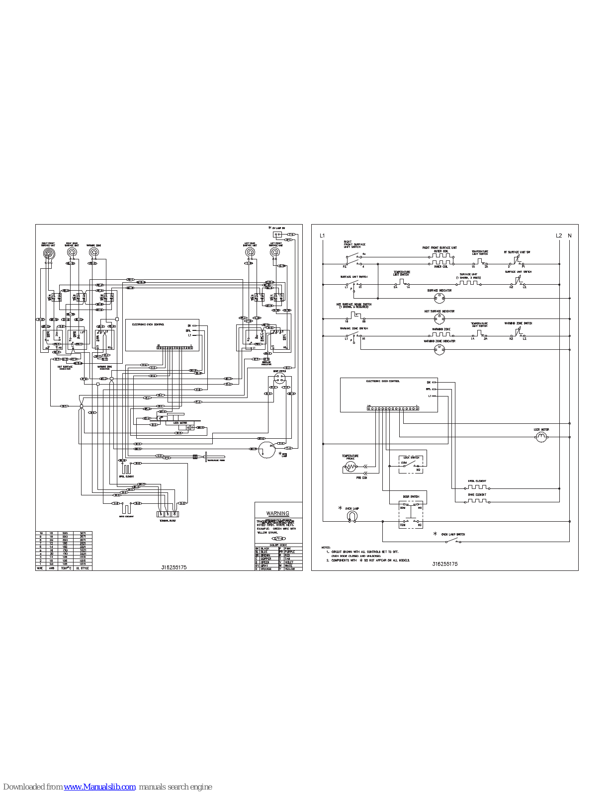 Frigidaire FEFL74ASE Wiring Diagram