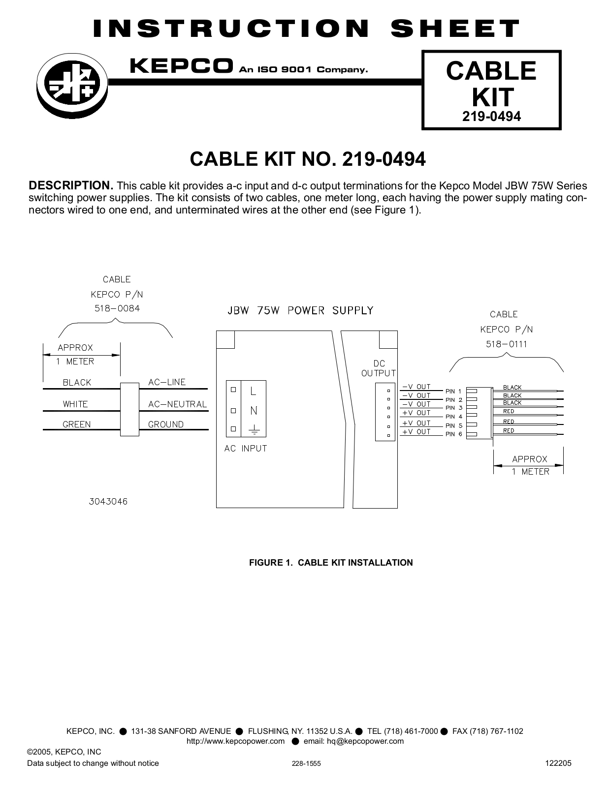 KEPCO KIT 219-0494 User Manual