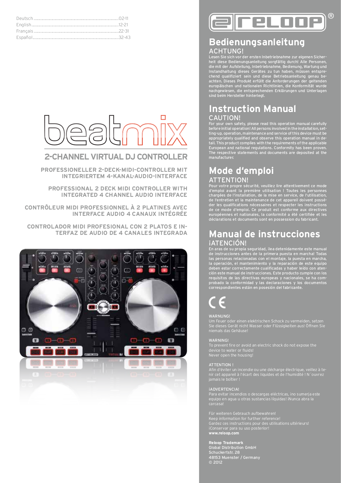 Reloop BEATMIX User Manual