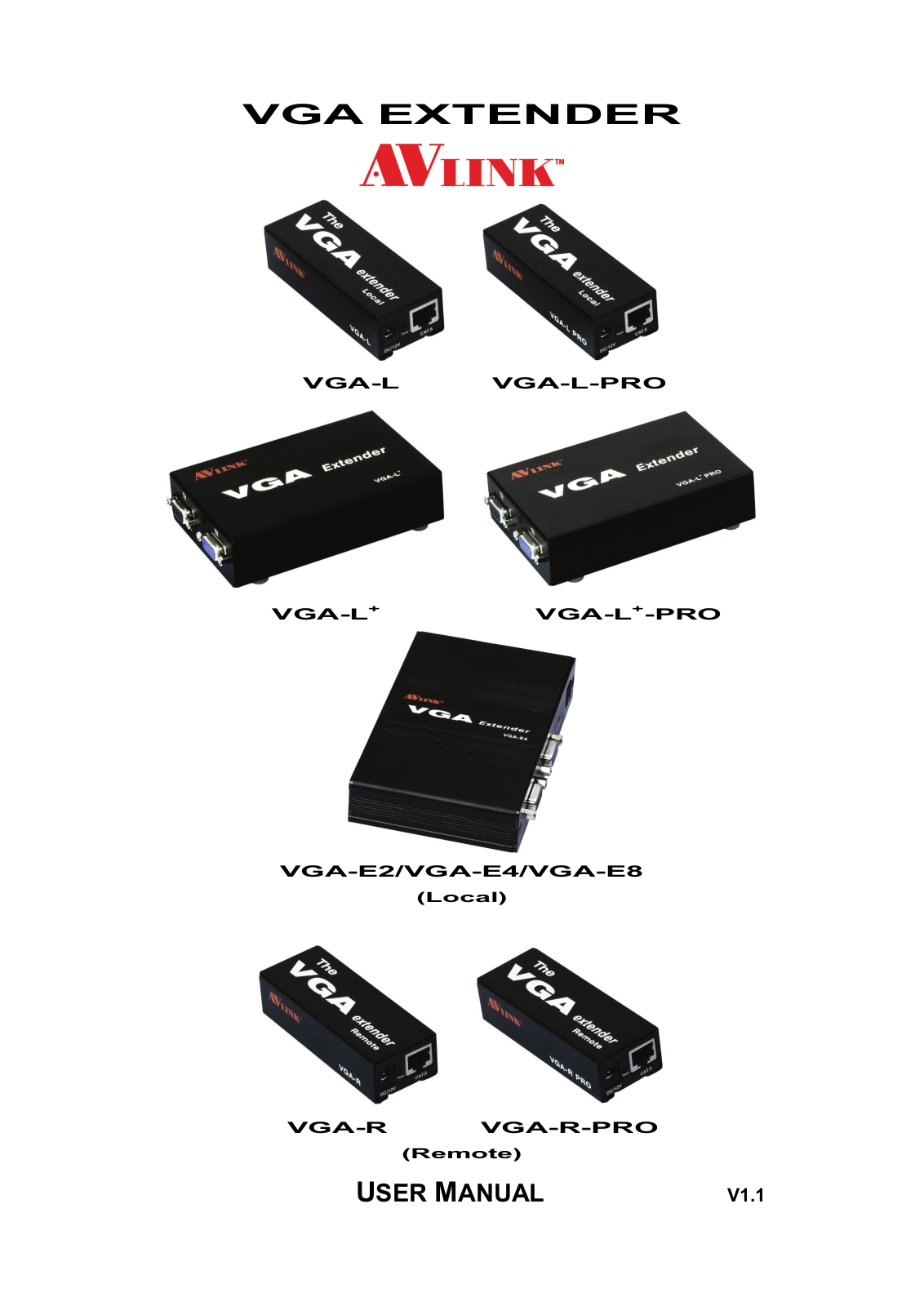 Avlink VGA-E8 User Manual