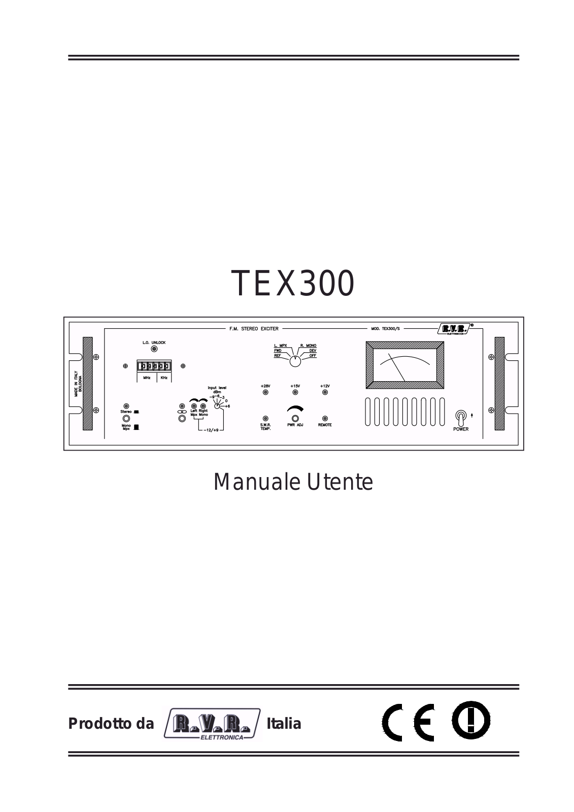 R.V.R. Elettronica TEX300 Service Manual