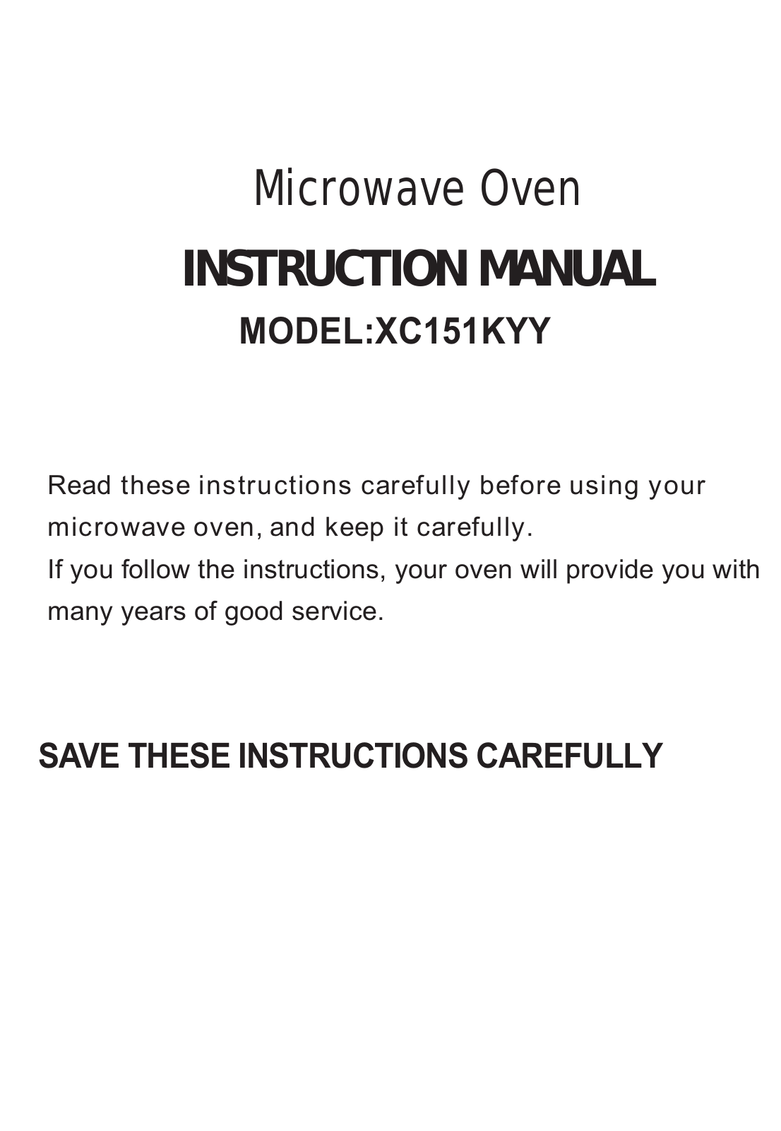 Midea Kitchen Appliances XC151KYY User Manual