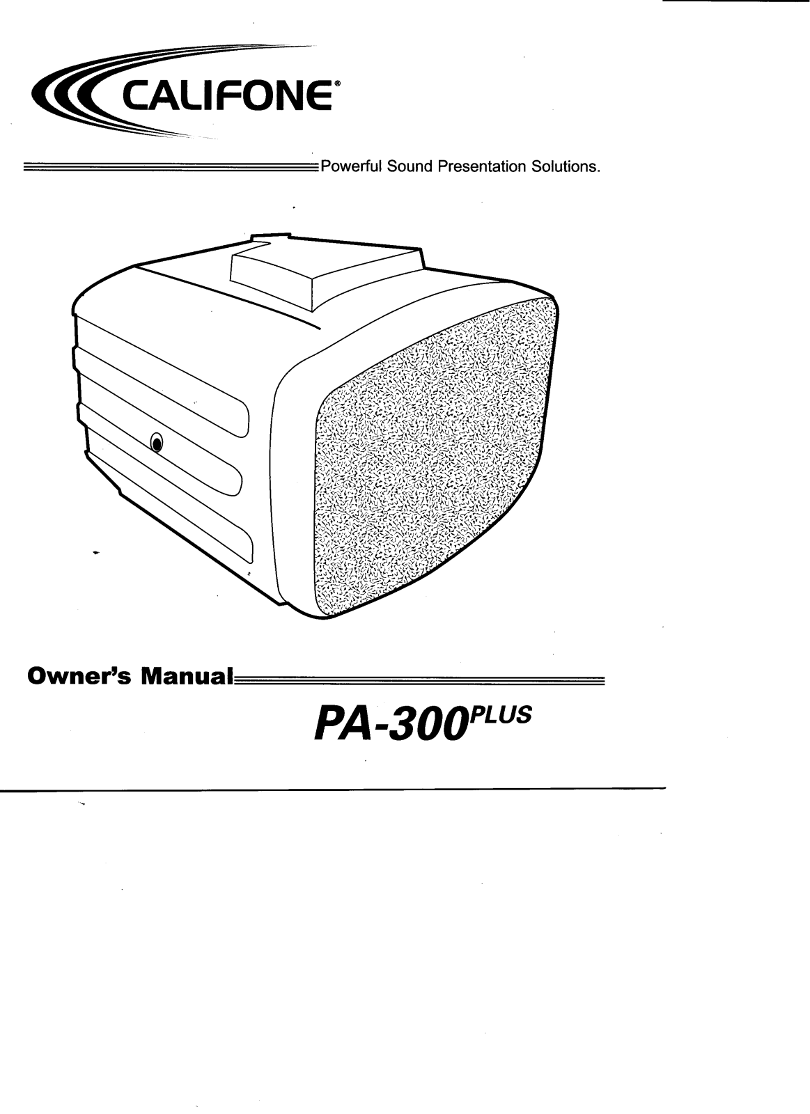 Nec PA-300 PLUS Instruction Manual