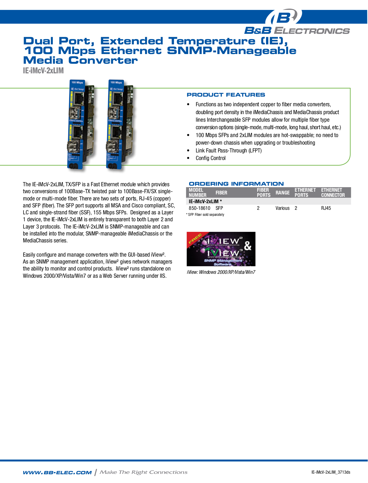 B&B Electronics 850-18610 Datasheet