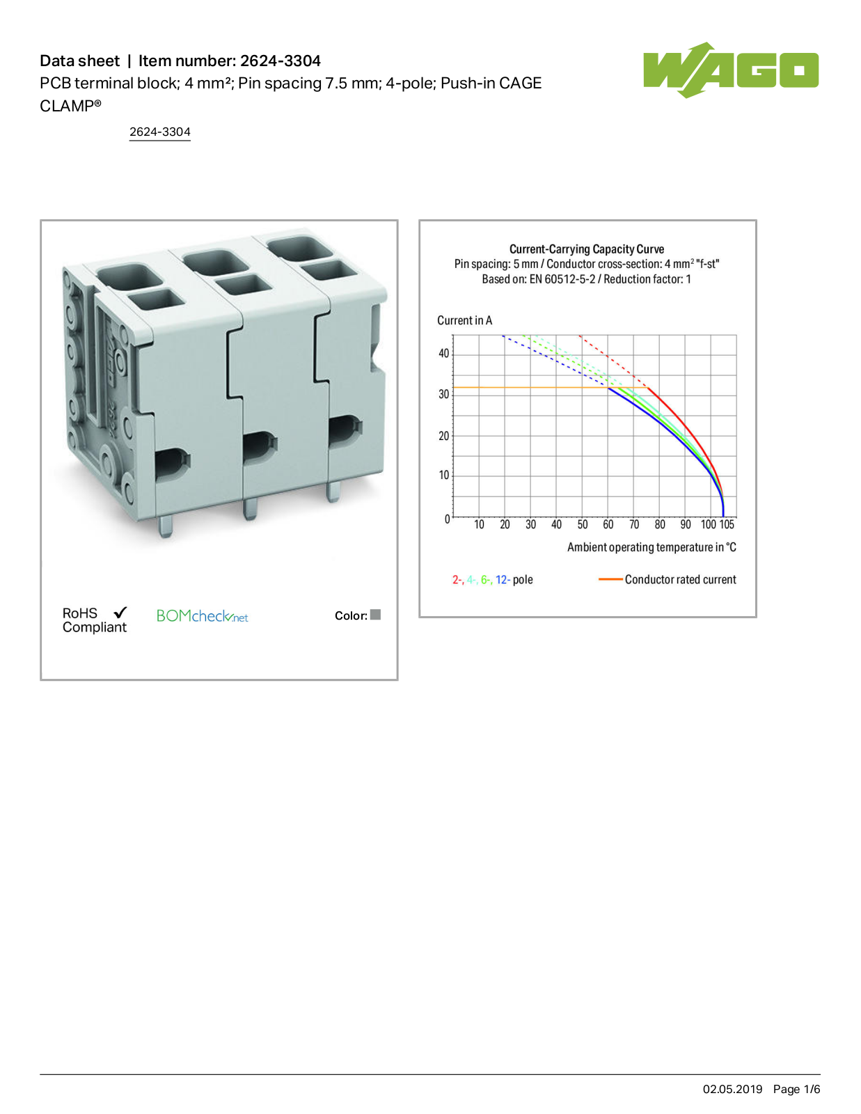 Wago 2624-3304 Data Sheet