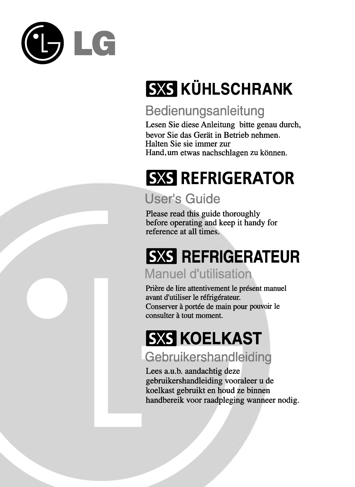 LG GR-L208CLQA User Manual