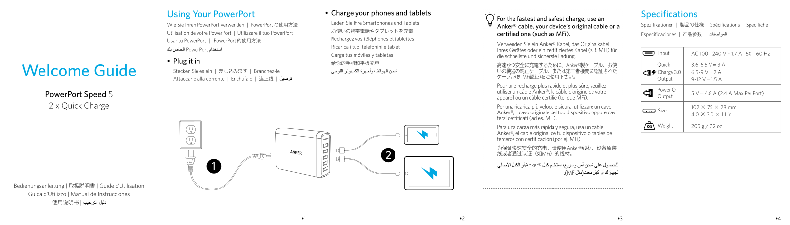 Anker Powerport Speed 5 operation manual