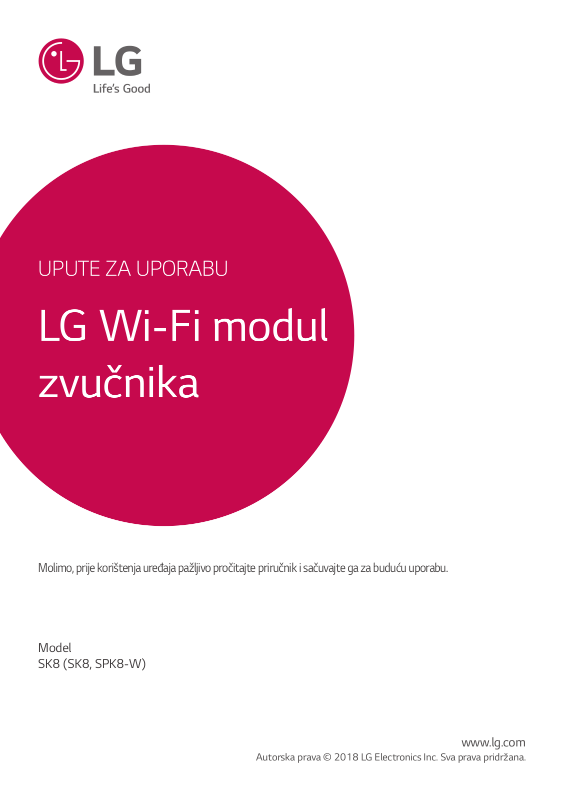 LG SK8 User manual