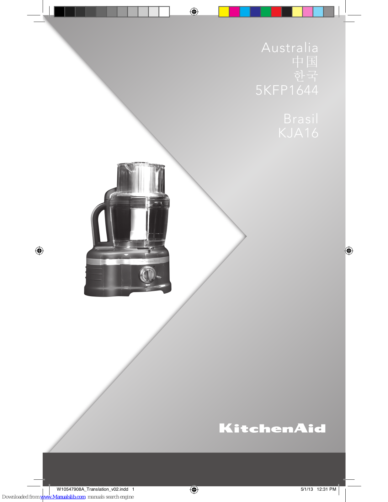 KitchenAid 5KFP1644, KJA16 Instruction Manual