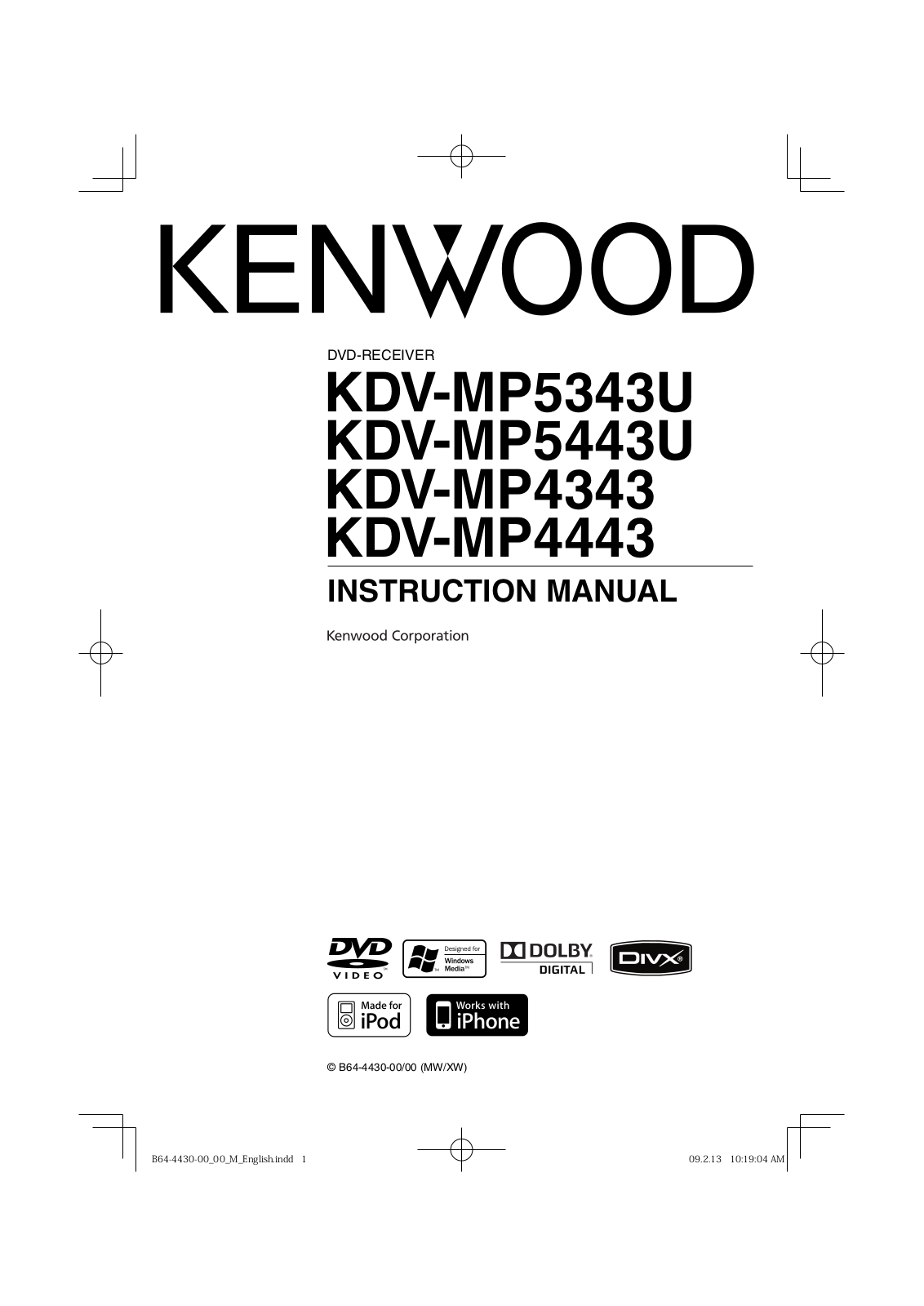 Kenmore KDV-MP4443 User Manual