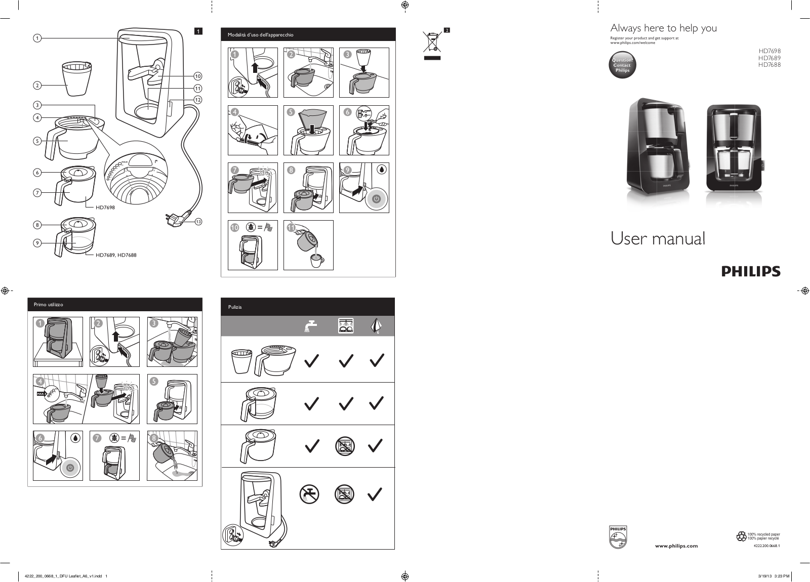 Philips HD7698, HD7689, HD7688 User Manual