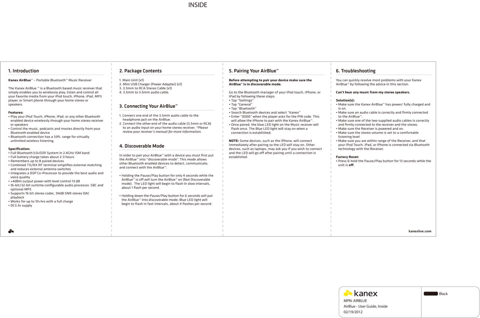 Apogee AIRBLUE01 Users Manual