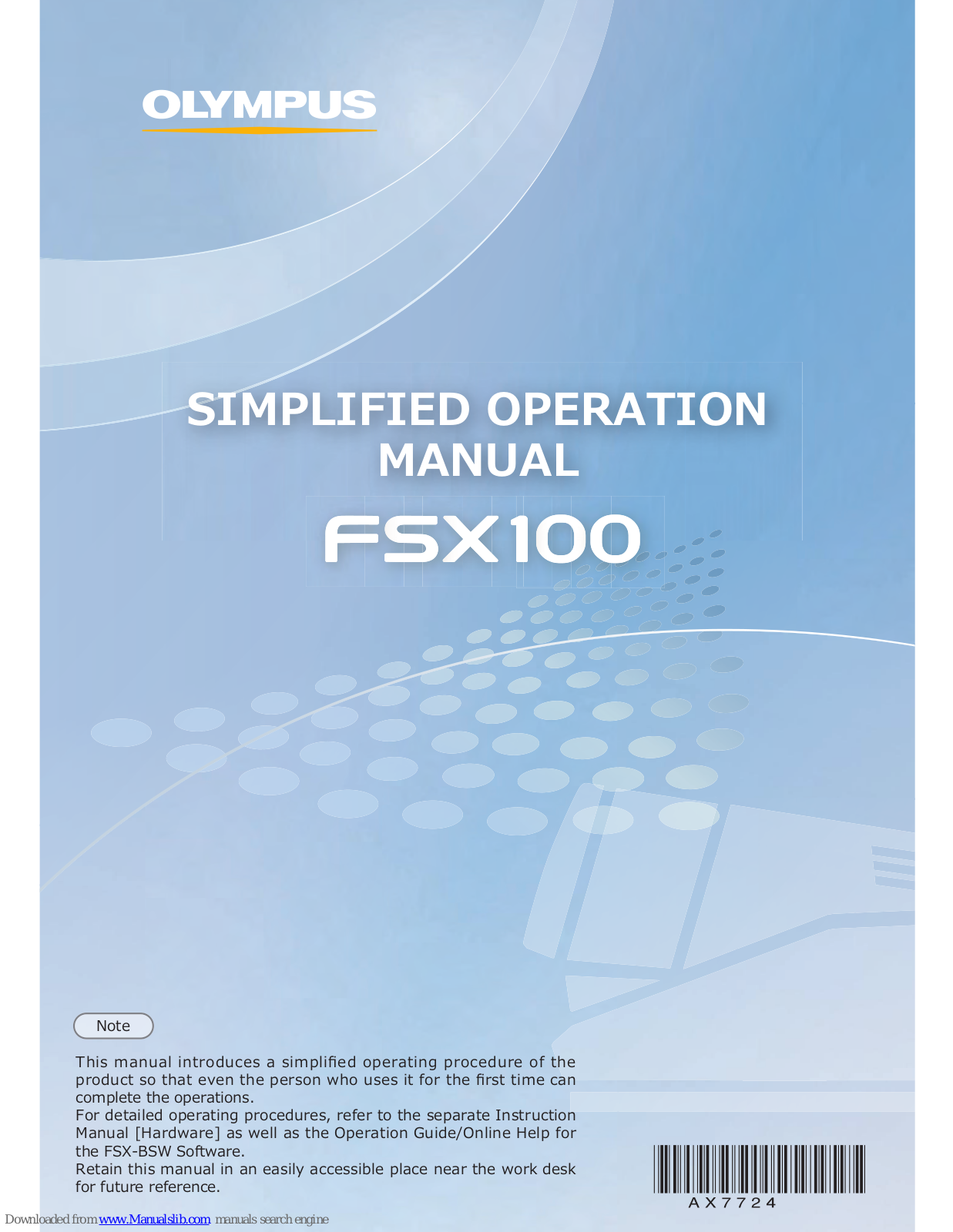 Olympus fsx100 Simplified Operation Manual