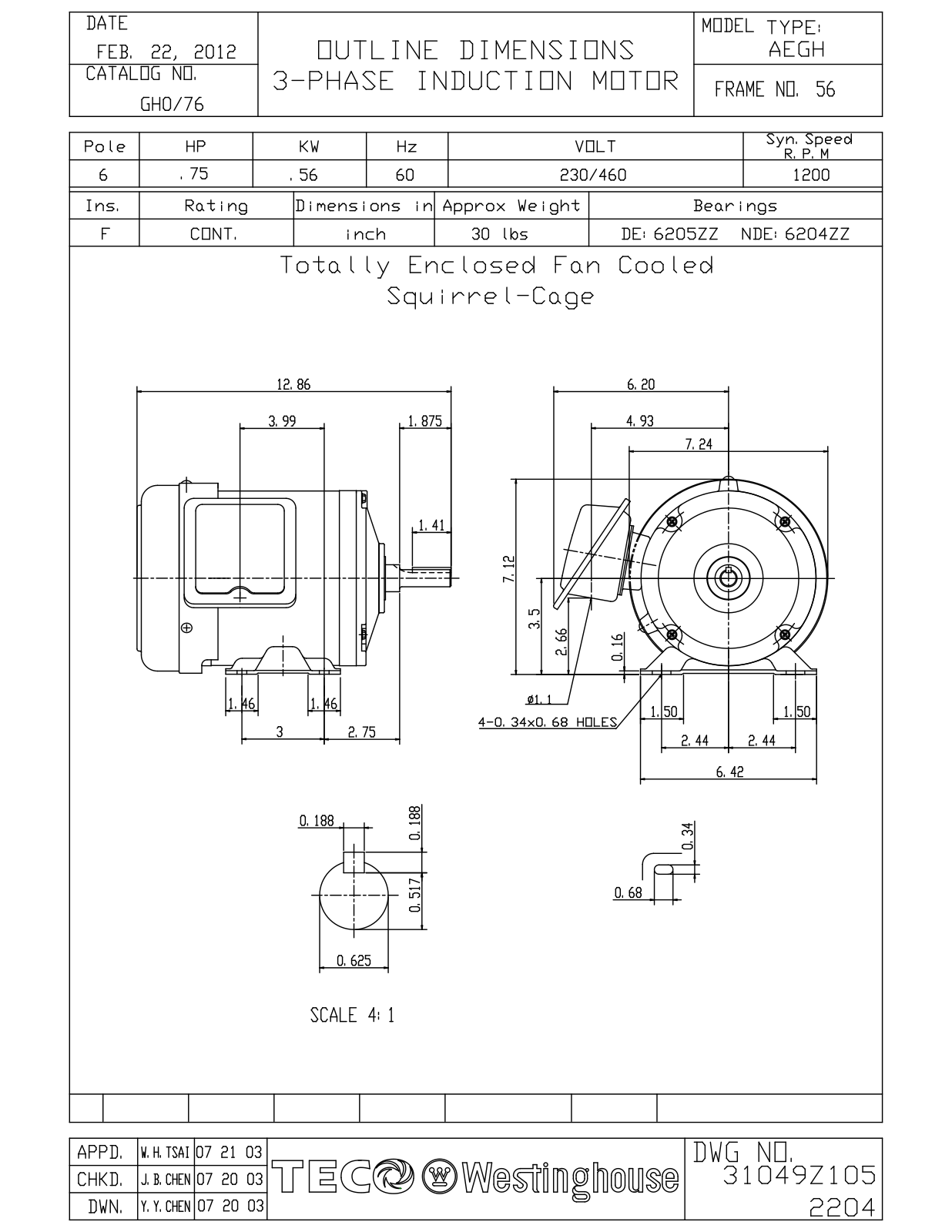 Datasheet GH0/76 Reference Drawing (Teco) - ManualMachine.com