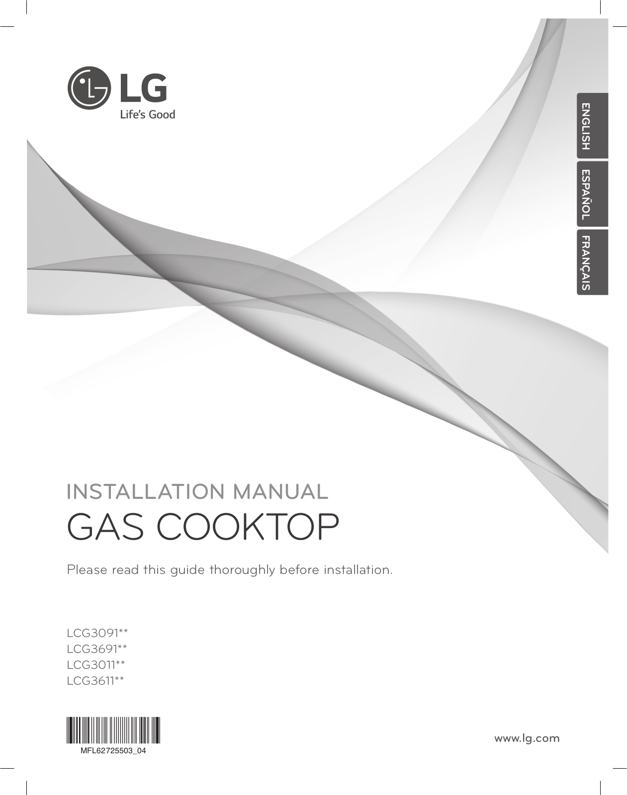 LG LCG3011ST/00, LCG3091ST/00, LCG3611ST/00, LCG3611ST/01, LCG3691ST/00 Installation Guide