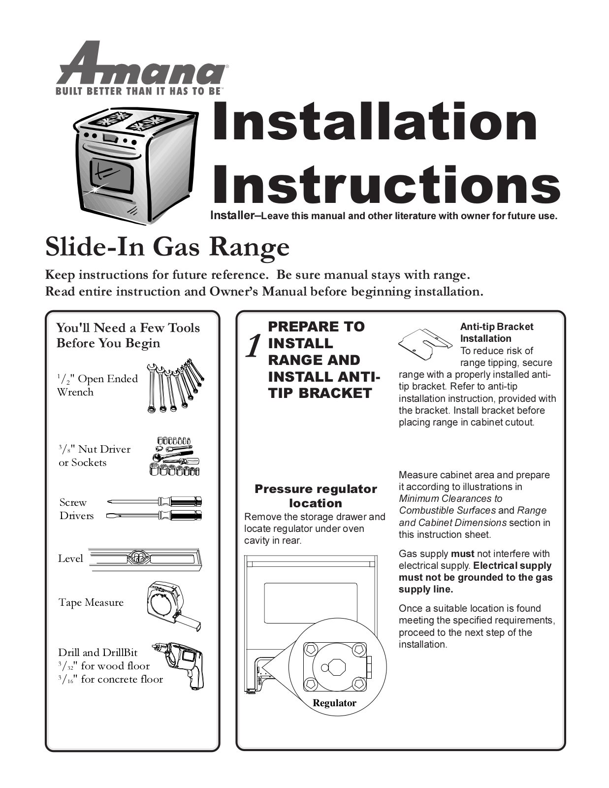 Amana ACS3350AB0, ACS3350AB-PACS3350AB0 Installation Guide