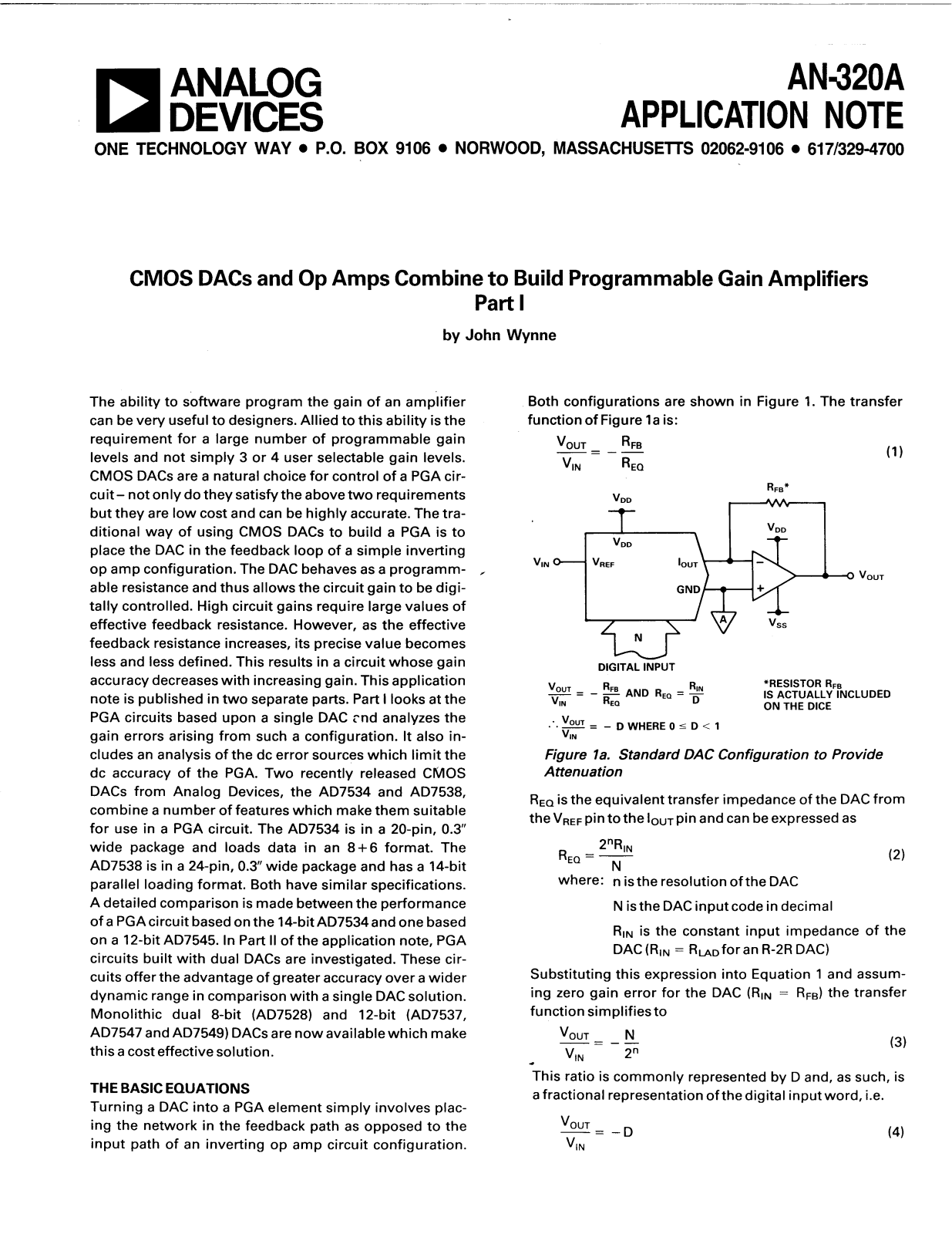 ANALOG DEVICES AN-320A Service Manual