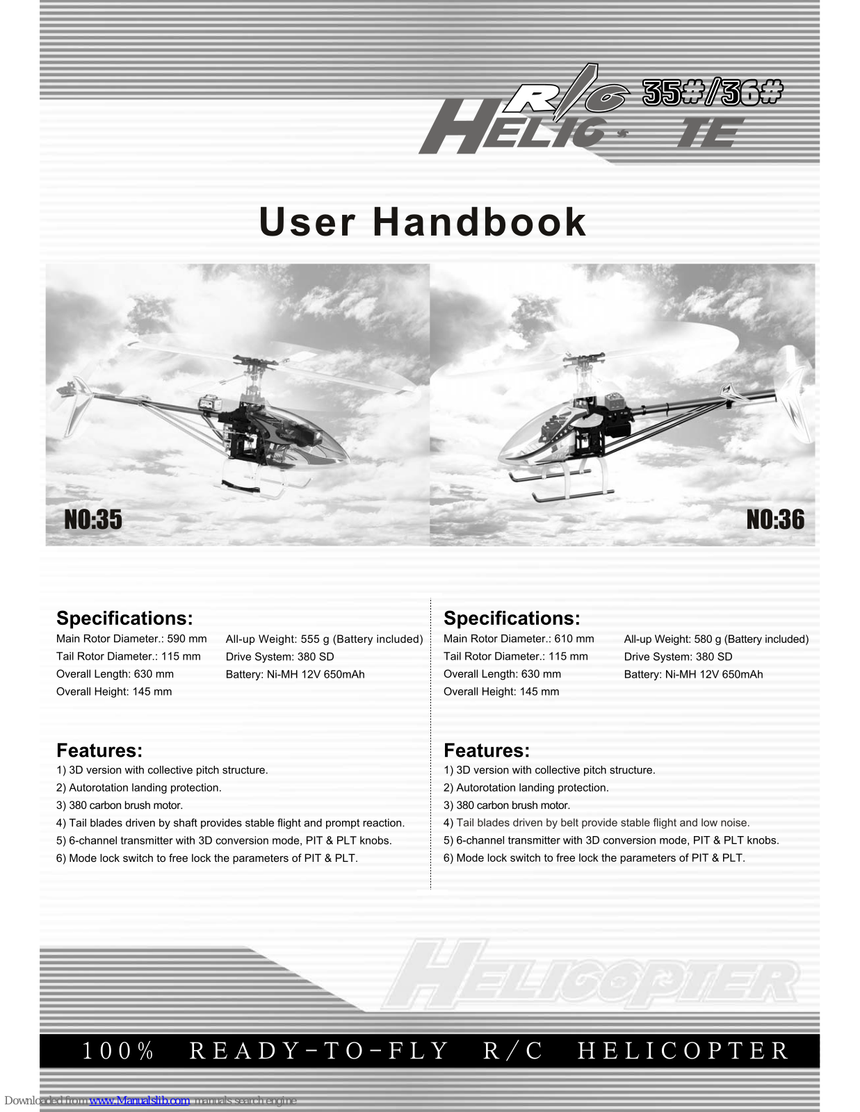 Walkera HM 35, HM 36 User Handbook Manual