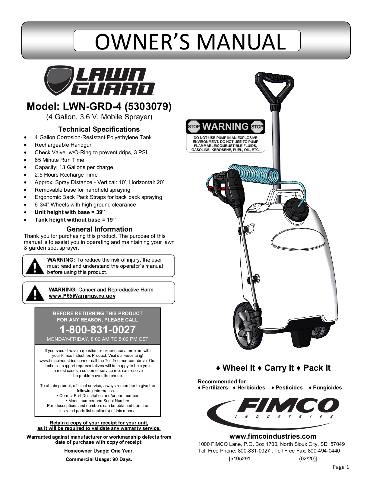 Fimco LWN-GRD-4 User Manual