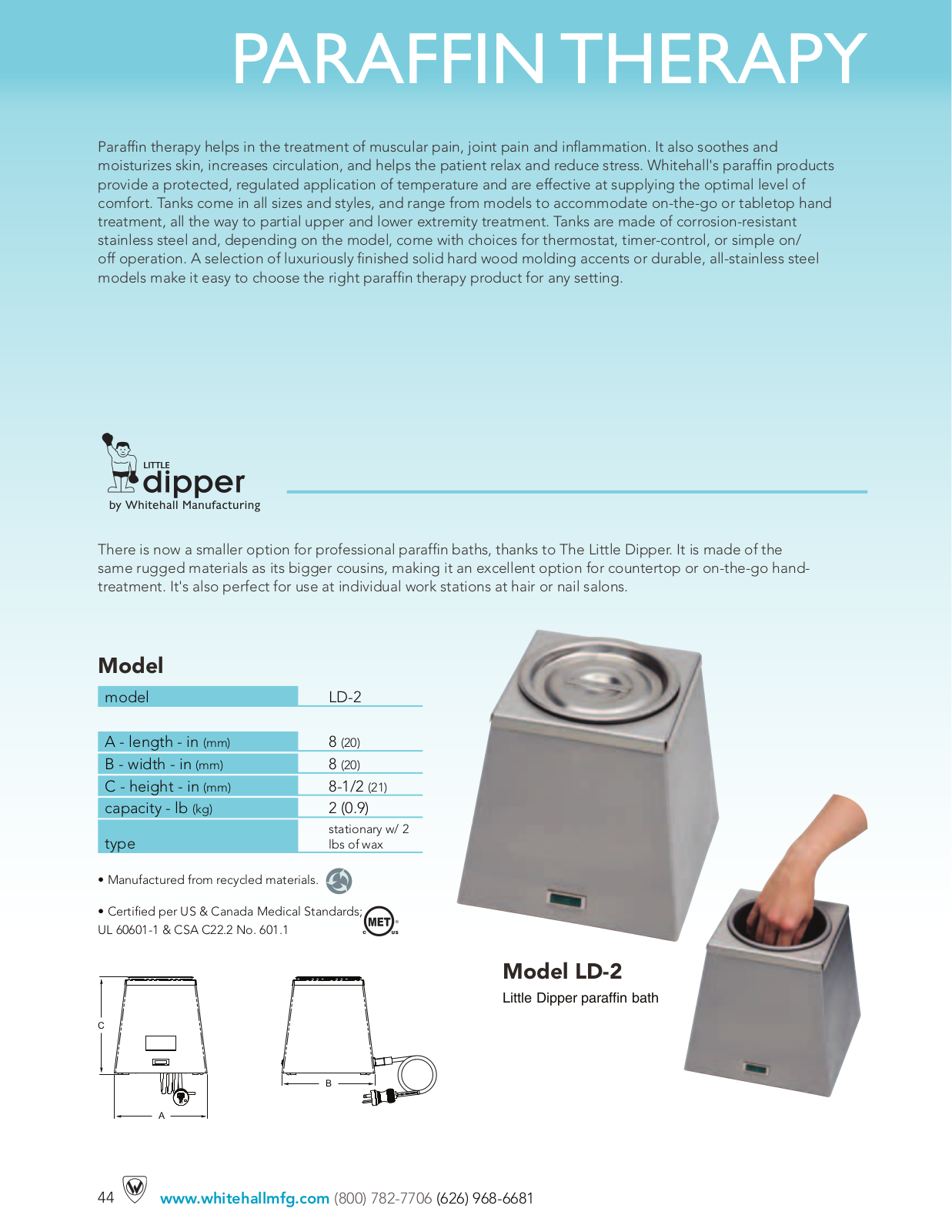 Whitehall Manufacturing LD-2 User Manual