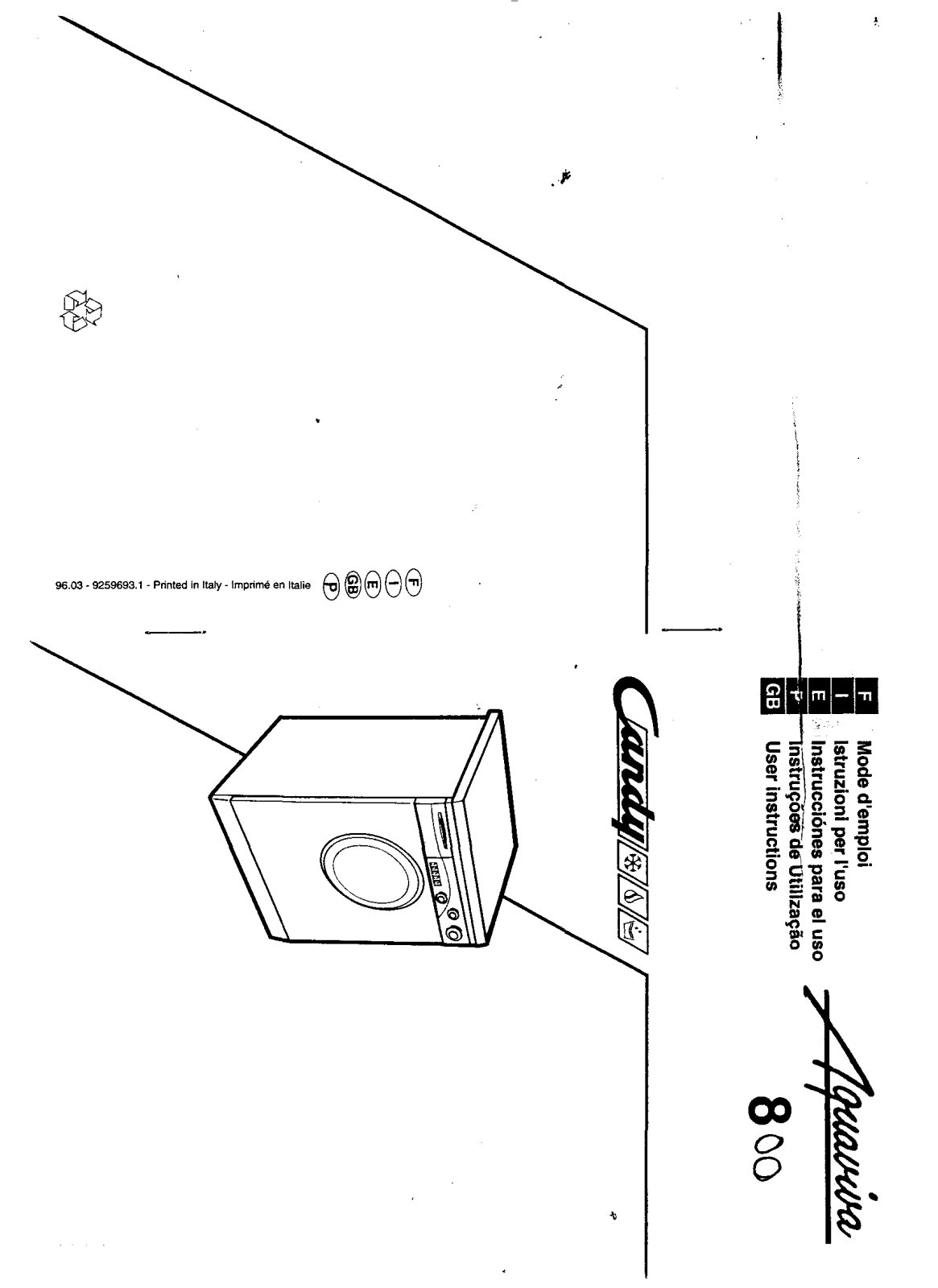 CANDY AQUAVIVA 800 User Manual