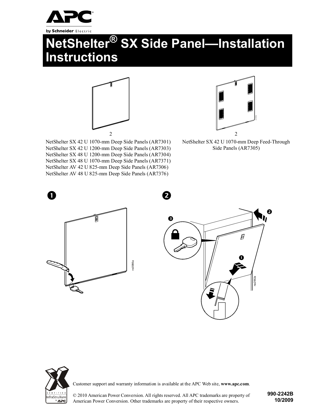 APC AR7306, AR7376, AR7304, AR7371, AR7301 User Manual