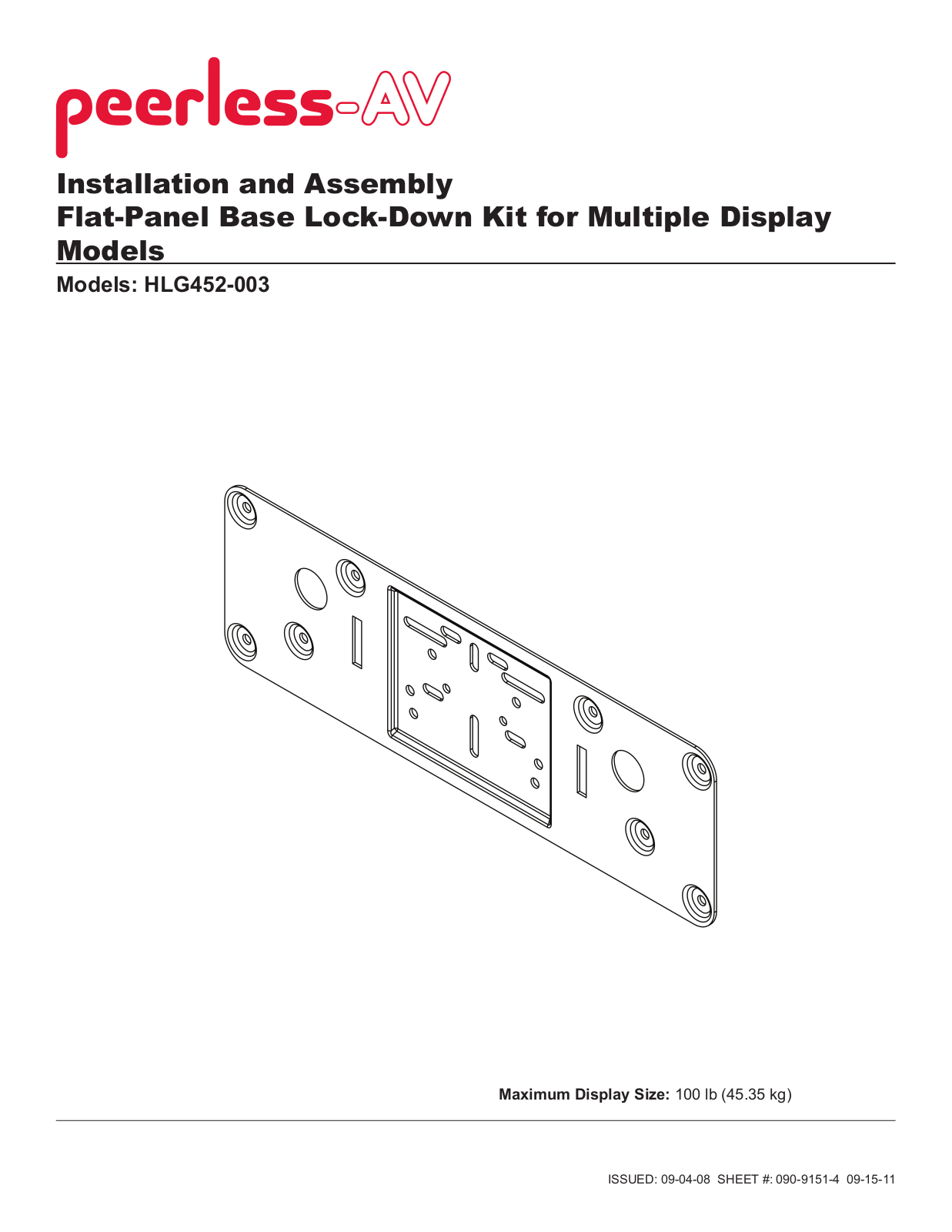 Peerless-AV HLG452-003 Installation