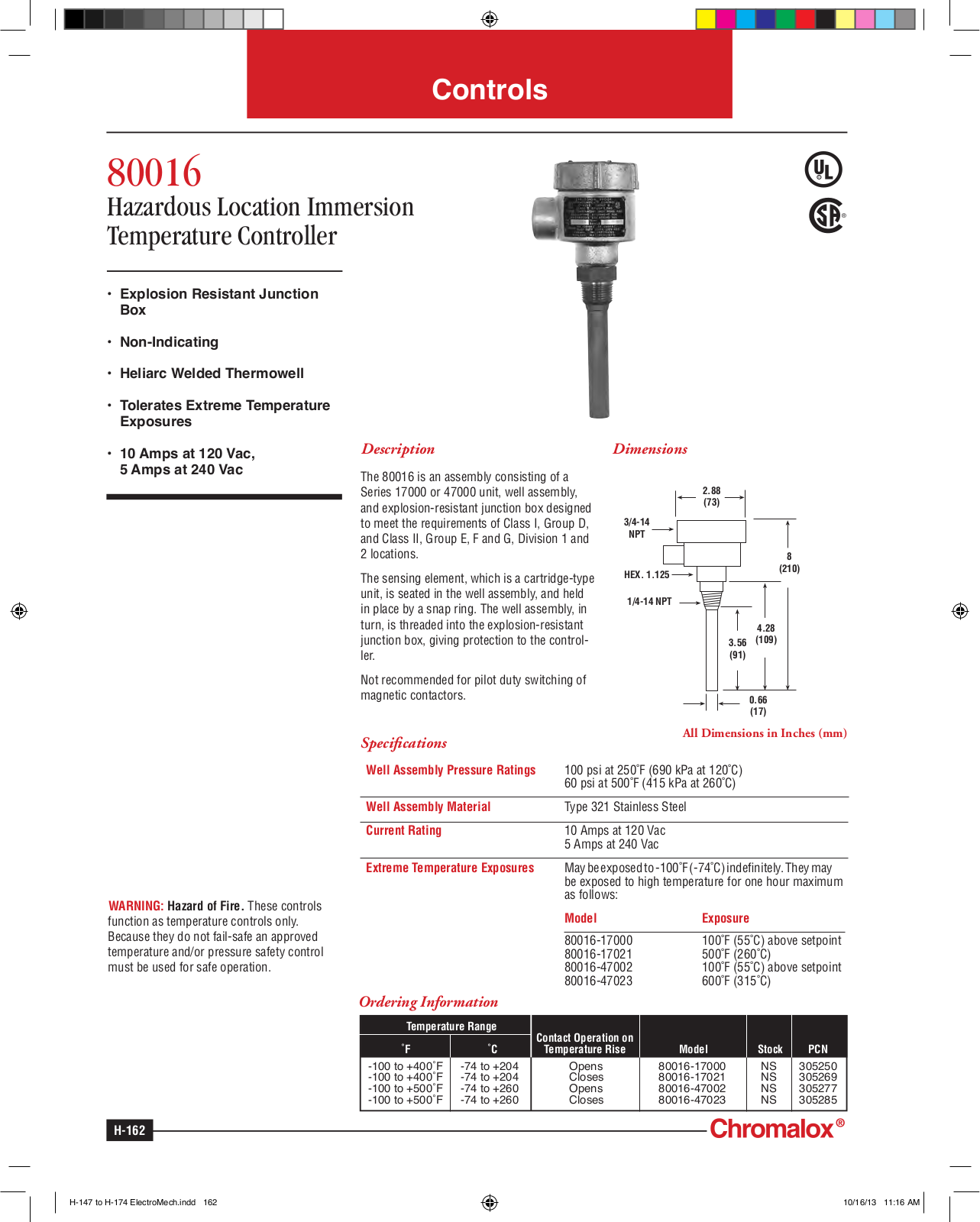 Chromalox 80016 Catalog Page